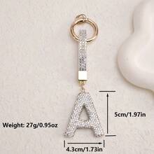 1个闪亮水钻字母钥匙扣，26个字母闪亮汽车钥匙圈挂件，个性化钥匙扣，女士包包挂件，圣诞礼物，情人节礼物，包包挂件，汽车配件，送给老师、朋友、姐妹的礼物创意