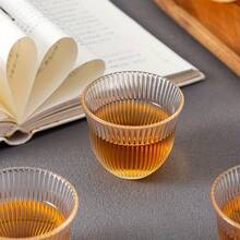 Bộ 6/8/12 chiếc cốc thủy tinh tròn đựng trà - Có thể tái sử dụng, không chì, có thể tái sử dụng, họa tiết sọc, đa năng, có thể giặt bằng máy - Bộ đồ uống thanh lịch thích hợp sử dụng tại nhà - Nhiều màu - Xem 9