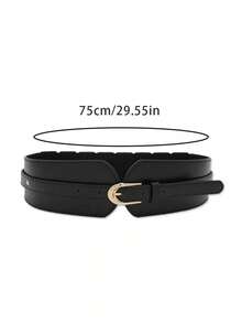 1PC 女士宽边复古松紧腰带 PU 皮革时尚搭配西装连衣裙外套腰部松紧装饰腰带展现您的完美身材