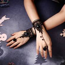 JEWELRYWE Women's Lace Masquerade Mask Set, Venetian Mask With Choker And Bracelet, Face Decoration, Suitable For Halloween/Cosplay/Stage Performance/Wedding Styling Accessories/Carnival/Theme Party - Kiểu 2 - Xem 5