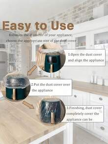 10/20/30 件装透明家用电器罩，带加厚橡胶圈防尘，长度 45 厘米，适用于烤箱、炸锅、搅拌机、烤面包机、空气炸锅、电饭煲等小型电器，适合学校、办公室、家庭、旅行、收纳包等场所使用。