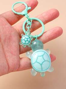 1pc Cute Resin Big & Small Turtle Keychain, Cartoon Animal Backpack Pendant, Mobile Phone Charm - Multicolor - View 14