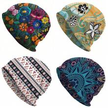 1pc Floral Pattern Visorless Beanie Cap, Windproof Pullover Hat Suitable For Everyday Wear - 27-1 - View 1