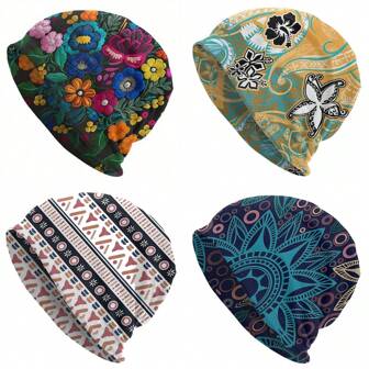 1 pièce Bonnet à motif floral, couvre-chef coupe-vent adapté pour le port quotidien en automne