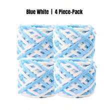 1Roll Multicolor Ice Strip Yarn 100g, 8mm Thick - Soft And Chunky Chenille Yarn, Fluffy Thread Knitting Chenille Yarn, Ideal For DIY Knitting & Crochet Projects Like Scarves, Slippers