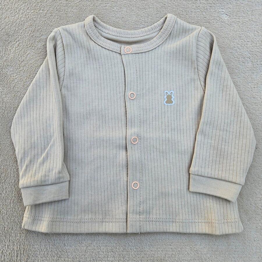 Children's Cardigan Coat Baby, 10 Plain Colors Unisex, RN To G, Kiko Baby - 駝色 - 查看 1