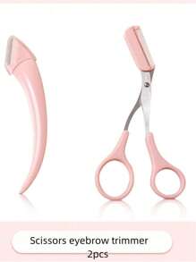 Unisex Eyebrow Scissors & Comb Set, Eyebrow Grooming Tool, Perfect For Eyebrow Trimming, Length Control, Home Beauty Tool, Includes Mini Comb Tweezers, Facial Hair Removal, Haircut Scissors, Hairdressing Supplies