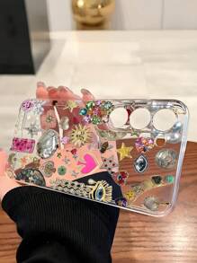 Retro 1pc Fashionable Jewelry Puzzle Design Soft Phone Case Protective Cover Compatible With IPhone, Honor, Redmi, Galaxy,