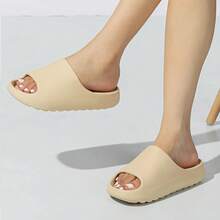 Cloud Slides For Women And Men, Platform Slides Slippers, Non-Slip Quick Drying Soft Lightweight Shower Shoes, Thick Sole Open Toe Slides Sandals For Indoor & Outdoor - Beige - View 7