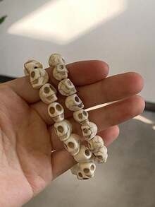 1PC Skull Head Subculture Punk Style Gothic Retro Bracelet Personalized Couple Hot Girl Halloween Jewelry Party Accessories - Skull - View 1