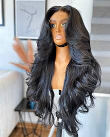 13x6 Body Wave Lace Front Wigs Human Hair Pre Plucked 250% Density HD Lace Front Wigs Human Hair With Baby Hair Brazilian Full Frontal Lace Wigs Human Hair For Women Natural Black 40 Inch - Natural Black - 查看 1