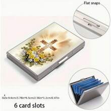 1 件 5D 钻石信用卡夹，男女不锈钢钱包，钻石艺术卡套，防 RFID 屏蔽设计，创新工艺