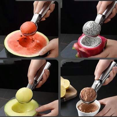 1 cái muỗng múc kem bằng thép không gỉ, muỗng múc dưa, muỗng múc trái cây, dụng cụ múc kem gia dụng