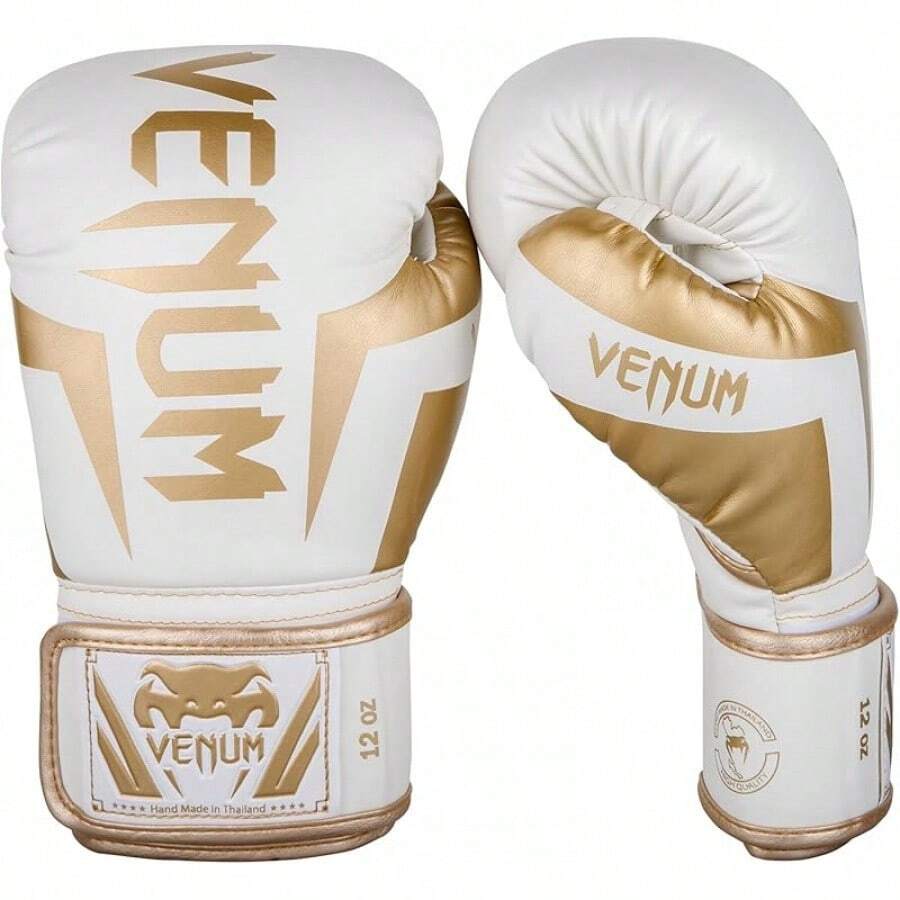 Unisex Adult Elite Boxing Gloves - White (White/Gold) - View 1