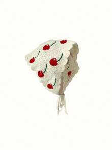 女士 Bandana 1 件针织樱桃音乐节头带发饰，学校用品，学院