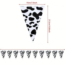 3 Pcs Cow Print Pennant Banners, Cow Print Pennant Banner Birthday Party Supplies For Western Cowboy Theme Decoration Animal Theme Party Holiday Decor