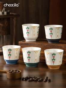choxila 1个150毫升陶瓷咖啡杯，中东沙特咖啡杯，卡布奇诺蜡烛杯，节日礼物，适合下午茶、家庭聚会、餐厅、咖啡馆、露营等场合。 - 馬克杯 - 查看 2