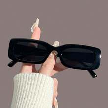 1/2/4 أزواج من النظارات المربعة الرجعية، نظارات مربعة جديدة موضة للرجال والنساء ذات طابع فاخر، نظارات مخصرة للوجه الكبير، نظارات بإطار ضيق، نظارات إطار مربع كلاسيكي أسود للأعمال والأوقات العادية، هدايا - الأسود - مشاهدة 2