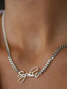 1pc Gold Rose Gold Custom Personalized 18K Gold Name Necklace, Custom Name Necklace, Personalized Jewelry For Her Personalized Gift, Custom Gift Mother's Day Gift For Family Birthday Gift Christmas Gift Valentine's Day Gift Gold,Rose Gold Stylish,Fall Fashion,Vintage,Unisex,Simple,Casual,Hipster,Goth,Punk Custom,Personalized,Unique Ideal Gifts For Her Her,Boyfriend,Girlfriend,Dad,Mom,Family,Friends,Pets,Son,Daughter,Grandparents For Anniversaries,For Valentine's Day,For Mother's Day,For Birthdays,For Graduation,For Father's Day,For Weddings,For Daily Wear,For Party,For Prom,Black,Silver,Gold,Stylish,Colorful,Vintage,Simple,Unisex,Casual,Cuties,Custom,Personalized,Unique,Ideal Gifts For Him,Ideal Gifts For Her,Her,Boyfriend,Girlfriend,Dad,Mom,Family,Friends,For Anniversaries,For Birthdays,For Graduation,For Prom,For Party,Chic Autumn,Delicate Romance - Multicolor - View 22