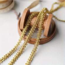 5米金色蕾丝边针织丝带布艺缝纫滚边适用于角色扮演服装手工配件DIY工艺品8毫米