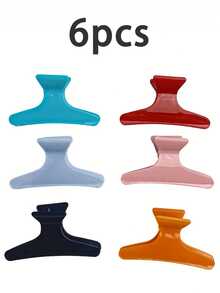 6pcs Professional Salon Hair Clips - Matte Finish Colorful Butterfly Clips, Suitable For Styling, Partitioning And Coloring Summer, Claw Clip Fall Winter Hair Accessories For Women For Vacation Outfits Woman - Multicolor - View 16
