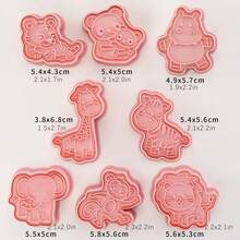 8 件动物饼干模具 3D 压制卡通动物饼干模具 适合儿童生日返校圣诞节感恩节派对装饰