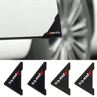4pcs Universal Car Door Corner Protectors,Sport Pattern Silicone Anti-Scratch Bumper Covers,Easy To Install Car Door Protectors