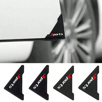 4 piezas de protectores universales de esquinas de puerta de coche, cubiertas amortiguadoras de silicona antiarañazos con diseño deportivo, fáciles de instalar
