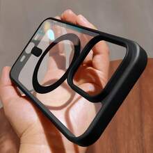 High Quality Anti-Fall Acrylic Business Black Case For IPhone 16 15 14 13 12 11 Pro Max Plus Magnetic Magsafe Clear Hard Cover - 灰色 - 查看 8
