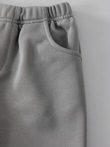 2pcs Boys' Spring/Autumn Long Sleeve Striped Shirt Patchwork Sweatshirt Vest Combo Top And Casual Long Pants 2 Pieces Set