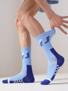 1/3/6 pares de calcetines de baloncesto con bloqueo de color