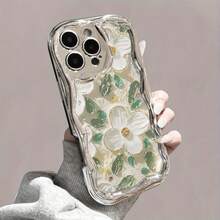 Funda para teléfono 1 pieza de TPU diseñado para teléfono con ondas galvanizadas, evita el desgaste, disipación de calor transpirable y a prueba de polvo, adecuado 11, 12, 13, 14, 15, 16 Plus Pro Promax XSMAX X/XS - Blanco - Ver 2