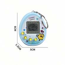 Consola de juegos portátil, Consola de juegos electrónica de mascota virtual estilo nostálgico Genie, en color rosa y morado, con juego de romper huevos, mini consola de juegos electrónica portátil, llavero pendiente con decoración de huevo de mascota virtual, casual