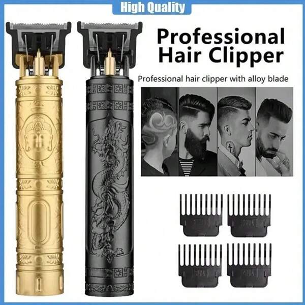 Electric Clipper For Men, Cordless Personalized Hair Clipper, Hair Trimming & Styling Tool With 4 Guide Combs And 1 Cleaning Brush