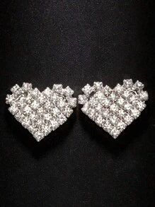 2 Peças Novos Emplastros de Peito com Strass em Forma de Coração, Acessórios Sexy de Lingerie para Festa