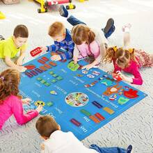 Mój pierwszy kalendarz dla dzieci 40,9 x 29,5 cala – niezbędny w przedszkolu, centrum nauki "Czas w kręgu", tygodniowy kalendarz do nauki dla maluchów, kalendarz do klasy dziecięcej, tablica z filcu do opowiadania historii, prezent dla chłopców i dziewczynek