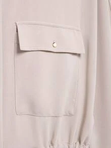 Women's Fashion Casual Minimalist Versatile -Style Crinkle Fabric Long Sleeve Collared Shirt, Suitable For Spring/Autumn - Sand - View 6