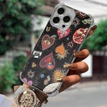 Funda para teléfono (1 unidad) con diseño de corazón, funda moderna para phone 16 Plus, 14 Pro, 15, 12, 13 Pro y 11 XS. - Colores mixtos 1 - Ver 5