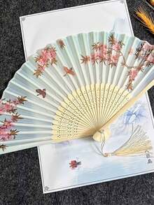 4/20/40pcs Per Set, White/Pink Wooden Folding Fan, Creative Romantic Design For DIY, Gift Set, Bridesmaids Handheld Folding Fan For Bridal Shower Decoration, Perfect Wedding Gift And Party Accessory For Parties And Events, Folding Fan For Women - Multicolor - View 12
