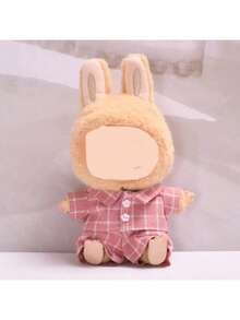 仅衣服 - 第一代和第二代盲盒挂件 - 拉布布娃娃粉色格子套装 - 粉色 - 查看 3