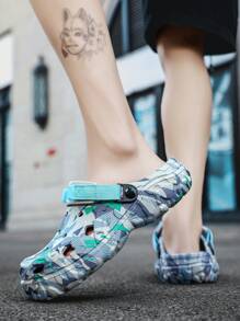 Sandalias de moda para hombres, para deportes al aire libre, antideslizantes, de secado rápido, con respirables agujeros huecos, para adolescentes en la playa