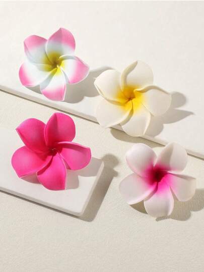 4 PIEZAS Clips para el cabello con flores de Frangipani, accesorios para el cabello tropicales hawaianos, pinzas de garra de flores de Plumeria artificiales para mujeres, perfectas para fiestas en la playa, bodas, festivales de verano, vacaciones tropicales, eventos de regreso a la escuela, pinzas para el cabello, pasadores para el cabello, barrettes para el cabello, artículos escolares