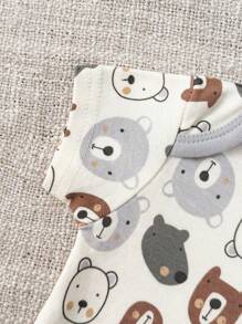 4 PCS Infant Boy Girl 0-12 Months Casual Short Sleeves Cute Cartoon Baby Bodysuits Four Seasons
