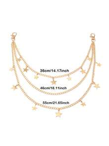 Star Waist Chain, Fashion Gold-Color Waist Chain, Street-Style Pant Chain Accessory - one-size - View 5