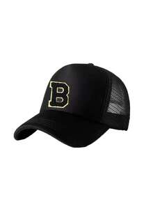 1pc Children's 26 Letter Truck Driver Cap, Fashionable Casual Hat, Suitable For Girls Back To School Daily Wear - Black - View 6