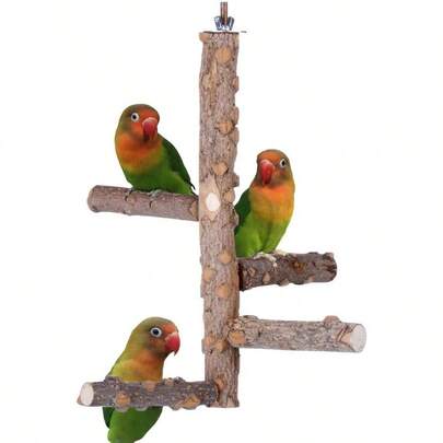 LD Bird Perch Nature Wood Stand For 34pcs Small Medium Parrots S