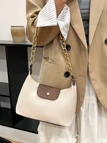 Bolsa de Ombro de Grande Capacidade, Minimalista e Fashionista, para Uso Casual, Compras, Transporte, Escola