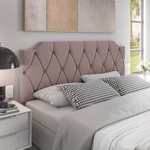 Kelly Upholstered Headboard For Double, Queen And King Beds – Wall Mounted, Modern Style, Comfort And Durability - Màu hồng gỉ - Xem 1
