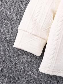 2pcs/Set Toddler Boys' Casual Style Apricot Long Sleeve Top And Pants Set, Collar, Textured Fabric, Embroidery, Suitable For Everyday, Casual, Vacation, Party, Spring/Autumn - Apricot - View 5