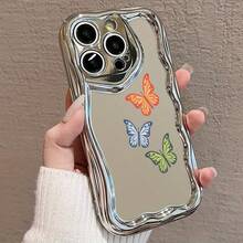 Funda para teléfono 1 pieza de TPU diseñado para teléfono con ondas galvanizadas, evita el desgaste, disipación de calor transpirable y a prueba de polvo, adecuado 11, 12, 13, 14, 15, 16 Plus Pro Promax XSMAX X/XS - Plateado - Ver 3